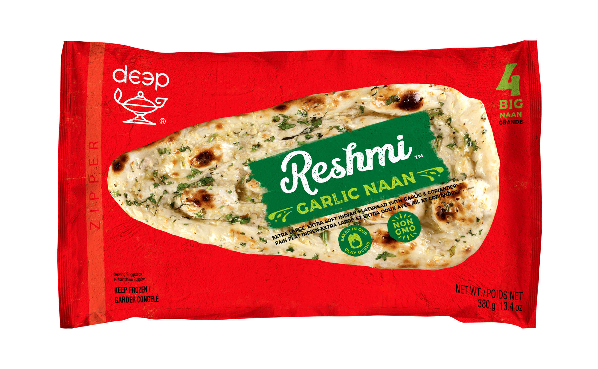 (BR63) DEEP RESHMI GARLIC NAAN 0.380KG X 24
