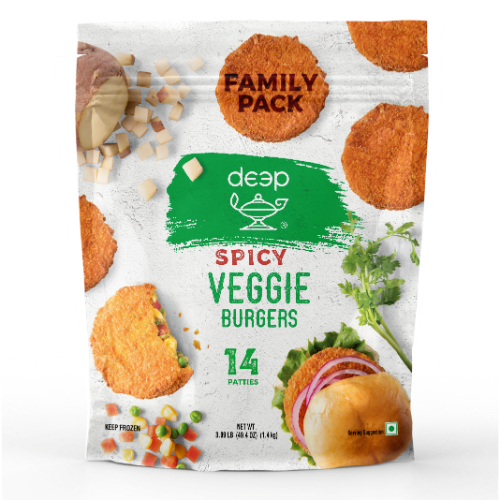 DEEP SPICY VEGGIE BURGER PATTY FAMILY PACK 1.400KG X 6