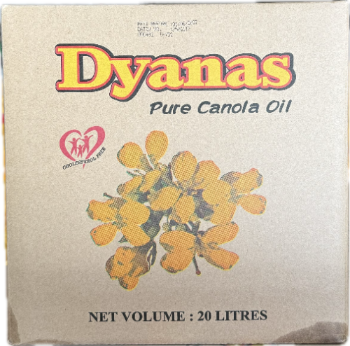 DYANAS CANOLA OIL 20L BIB BROWN CARTON