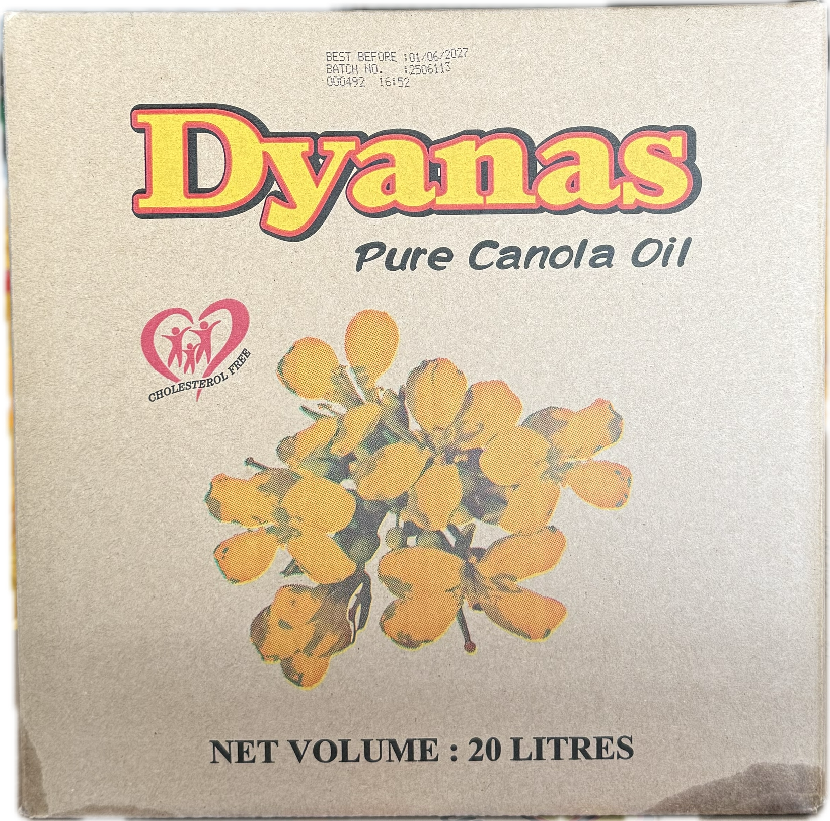 DYANAS CANOLA OIL 20L BIB BROWN CARTON