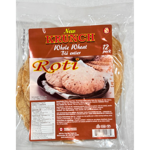 NEW KRUNCH ROTI WHOLE WHEAT 0.500KG X 16