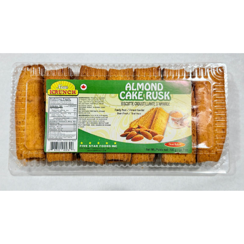 NEW KRUNCH ALMOND CAKE RUSK 0.500KG X 16
