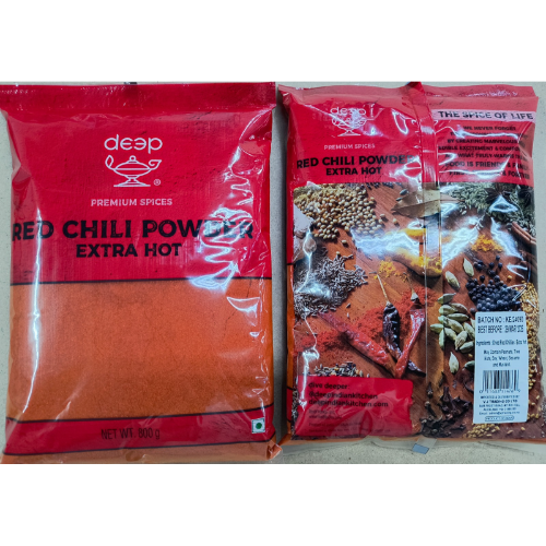 DEEP RED CHILLI POWDER EXTRA HOT 0.800KG X 10
