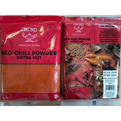 DEEP RED CHILLI POWDER EXTRA HOT 0.400KG X 20