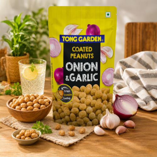TONG GARDEN COATED PEANUTS ONION & GARLIC 0.080KG X 36