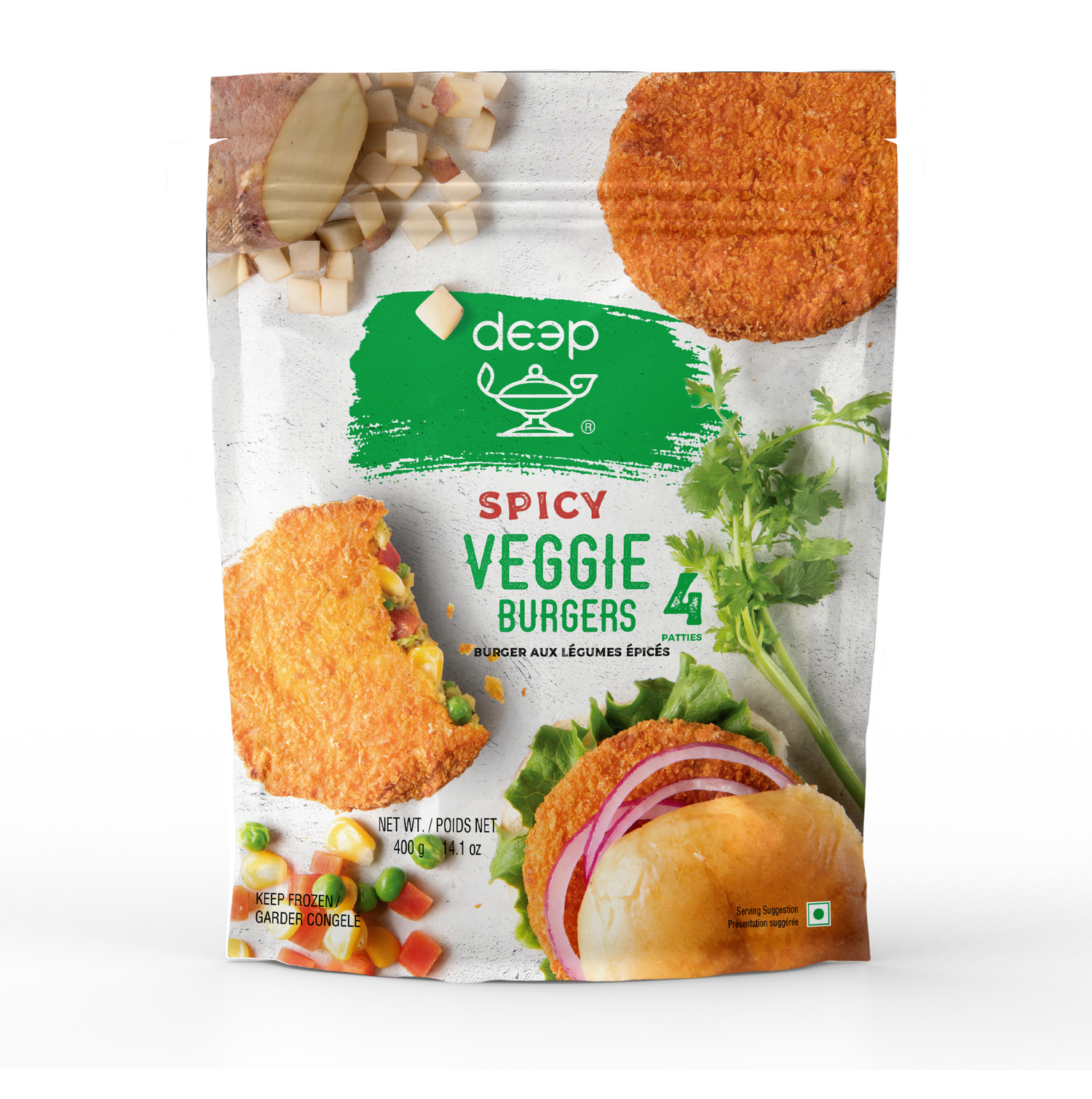 (DBA3) SPICY VEGGIE BURGER PATTY (4PCS) 0.400KG X 18