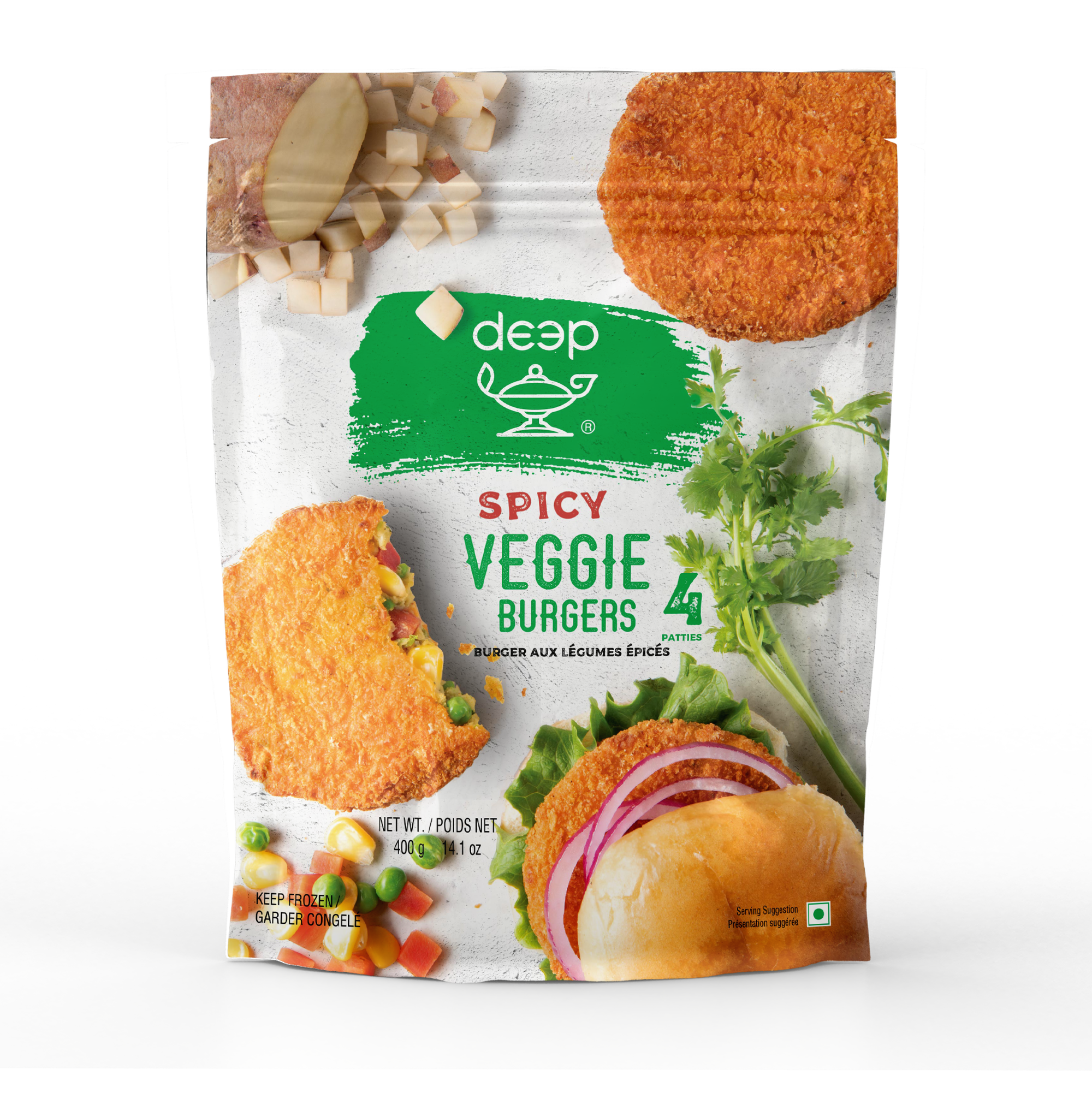(DBA3) SPICY VEGGIE BURGER PATTY (4PCS) 0.400KG X 18
